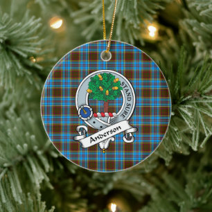 Décoration En Céramique Badge Clan Anderson Tartan Plaid