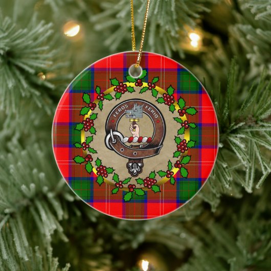 Décoration En Céramique Badge de Clan Chisholm & Tartan - Noël personnalis (Arbre)