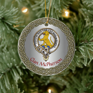 Décoration En Céramique Badge de clan McPherson/Thistle tartan personnalis
