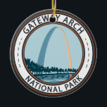 Décoration En Céramique Badge du parc national Gateway Arch<br><div class="desc">Architecture vectorielle Gateway Arch. Le parc est situé à St. Louis,  Missouri,  près du point de départ de l'expédition Lewis and Clark.</div>