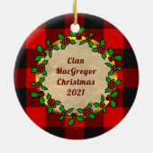Décoration En Céramique Badge MacGregor/Rob Roy Tartan - Noël personnalisé (Dos)