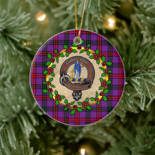 Décoration En Céramique Badge Montgomery & Tartan Noël personnalisé