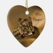 Décoration En Céramique Bague Fiançailles de diamant coupée Princesse (Droite)