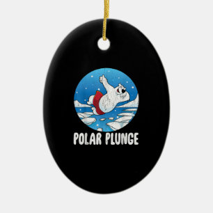 Décoration En Céramique Bain d'hiver Polar Plunge Ice Jump Polar Ours Bain