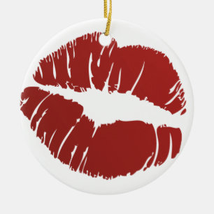 Décoration En Céramique Baiser d'un rouge ardent
