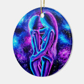 Décoration En Céramique Baiser lesbien en bleu et violet (Gauche)