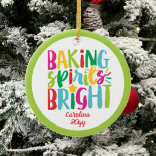 Décoration En Céramique Baking Spirits Bright Colorful Noël Traitements