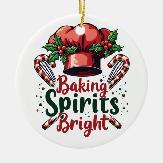 Décoration En Céramique Baking Spirits Bright Funky Baking Chef Baker (Devant)