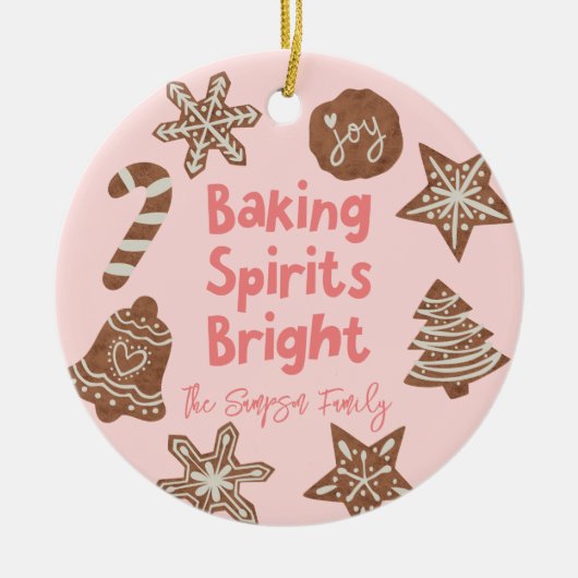 Décoration En Céramique Baking Spirits Bright Holiday Cookies Rose (Devant)