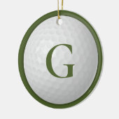 Décoration En Céramique Bal de golf de Noël Green Monogram (Gauche)