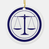 Décoration En Céramique Balances bleues de la justice Silhouette (Devant)