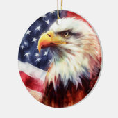 Décoration En Céramique Bald Eagle avec drapeau des États-Unis d'Amérique (Gauche)