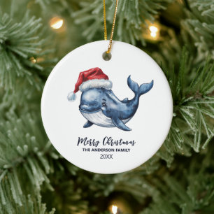 Décoration En Céramique Baleine nautique personnalisée à Noël du Père Noël