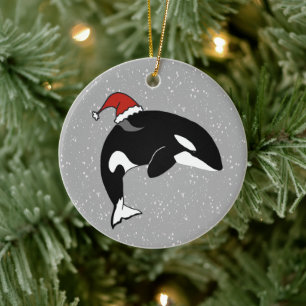 Décoration En Céramique Baleine tueuse Orca Christmas