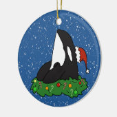 Décoration En Céramique Baleine tueuse Orca Christmas (Gauche)