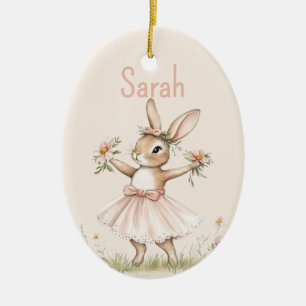 Décoration En Céramique Balise de nom du panier de lapin de Pâques pour fi
