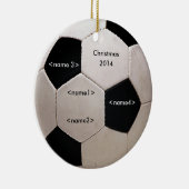 Décoration En Céramique Balle de football noir et blanc avec des noms (Droite)