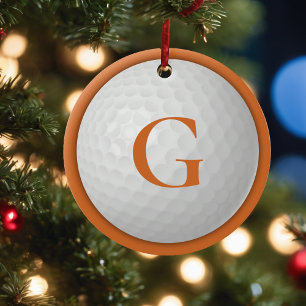 Décoration En Céramique Balle de golf de Noël Orange