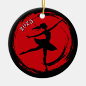 Décoration En Céramique Ballerina Dated Black n Red Photo Ornament (Devant)