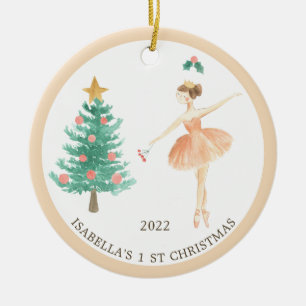 Décoration En Céramique Ballerina Girl's 1st Christmas Ornament