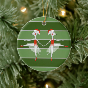 Décoration En Céramique Ballerina Mice Twins spécial Noël