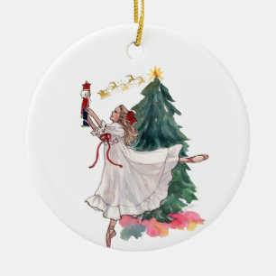 Décoration En Céramique Ballerine élégante de Noël avec Casse-Noisette