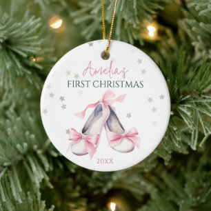 Décoration En Céramique Ballerine personnalisable pour le 1er Noël de bébé