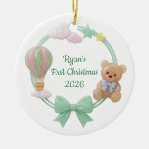 Décoration En Céramique Ballon en forme d'ours en peluche pastel pour le p