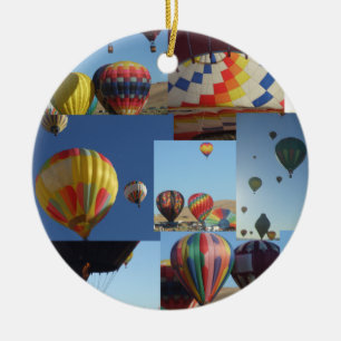 Décoration En Céramique Ballons à air chaud Collage photo de l'ornement d