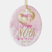 Décoration En Céramique Ballons glamour 80e anniversaire (Droite)