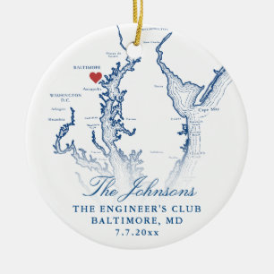 Décoration En Céramique Baltimore MD Map Marine Mariage Photo Noël
