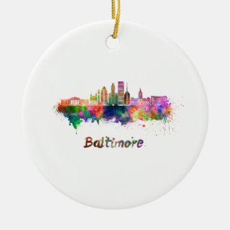 Décoration En Céramique Baltimore V2 skyline in watercolor
