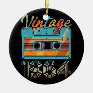 Décoration En Céramique Bande de cassette vintage 1964 Rétro 59e anniversa