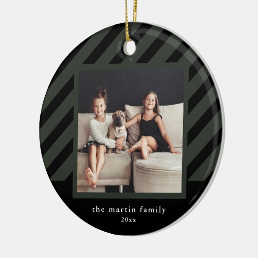 Décoration En Céramique Bande noire stylée Simple Photo Noël (Gauche)