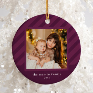 Décoration En Céramique Bande violette élégante Simple Photo Noël