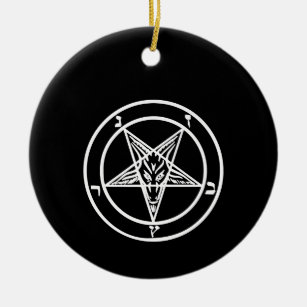 Décoration En Céramique Baphomet Pentagramme inversé Chèvre Logo satanique
