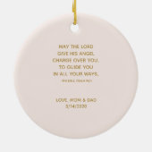 Décoration En Céramique Baptême Bébée avec Bonnet (Dos)