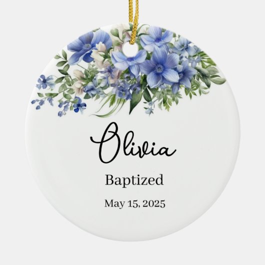 Décoration En Céramique Baptême personnalisé (Devant)