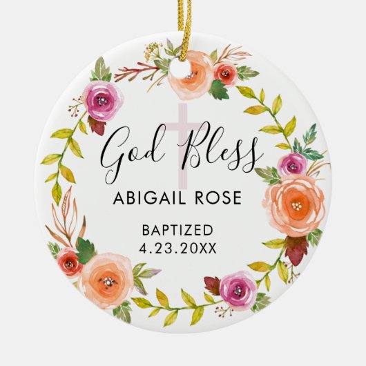 Décoration En Céramique Baptême personnalisé (Devant)