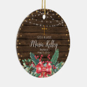 Décoration En Céramique Baptême rustique de fille en bois (Droite)