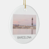 Décoration En Céramique Barcelona Skyline Sunset Catalogne Espagne (Droite)