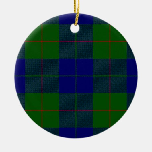 Décoration En Céramique Barclay tartan bleu vert plaid (Devant)