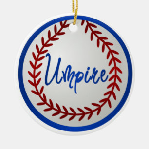 Décoration En Céramique Base-ball avec les points et l'arbitre rouges