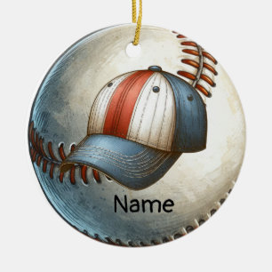 Décoration En Céramique Baseball avec nom sur la balle pour joueur