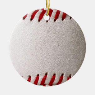 Décoration En Céramique Baseball et Softball Classiques Couture Rouge
