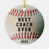 Décoration En Céramique Baseball MEILLEUR COACH JAMAIS Nom et équipe (Devant)