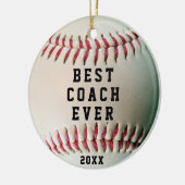 Décoration En Céramique Baseball MEILLEUR COACH JAMAIS Nom et équipe (Gauche)
