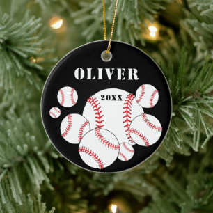 Décoration En Céramique Baseball Sport Enfants Souvenir Noël