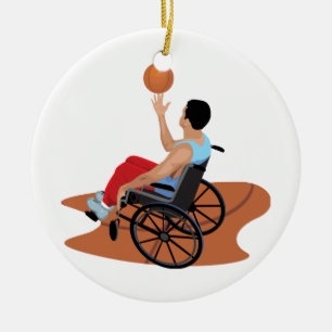 Décoration En Céramique basket-ball en fauteuil roulant