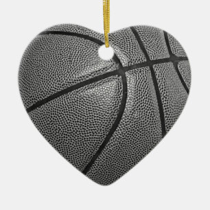 Décoration En Céramique Basket-ball en niveaux de gris